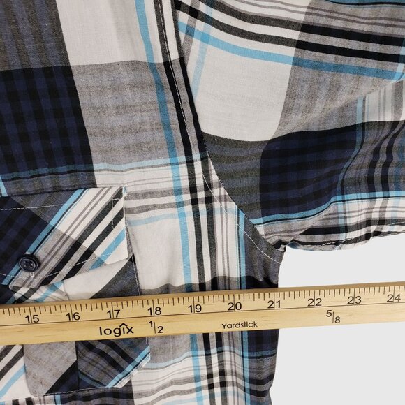 Beverly Hills Polo Club Plaid Button Down Shirt Long Sleeve Size M - Picture 7 of 11